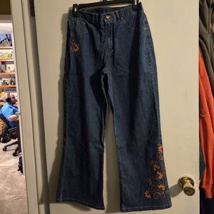 Alfred Dunner Denim Jeans with Gold Stitching